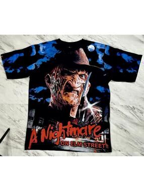 ON ELM STREET Never Sleep Again Freddy Kruger AOP T-Shirt Size XL #11P